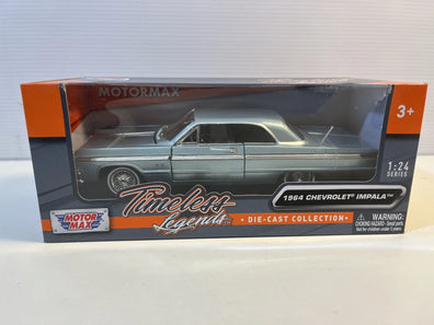 1964 Chevrolet Impala Light Blue 1:24 scale MotorMax Timeless Legends - Chicano Spot